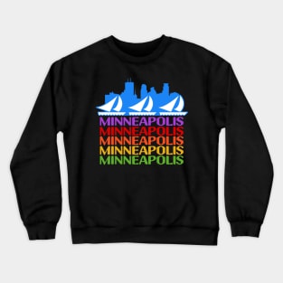 Minneapolis Rainbow Skyline Crewneck Sweatshirt